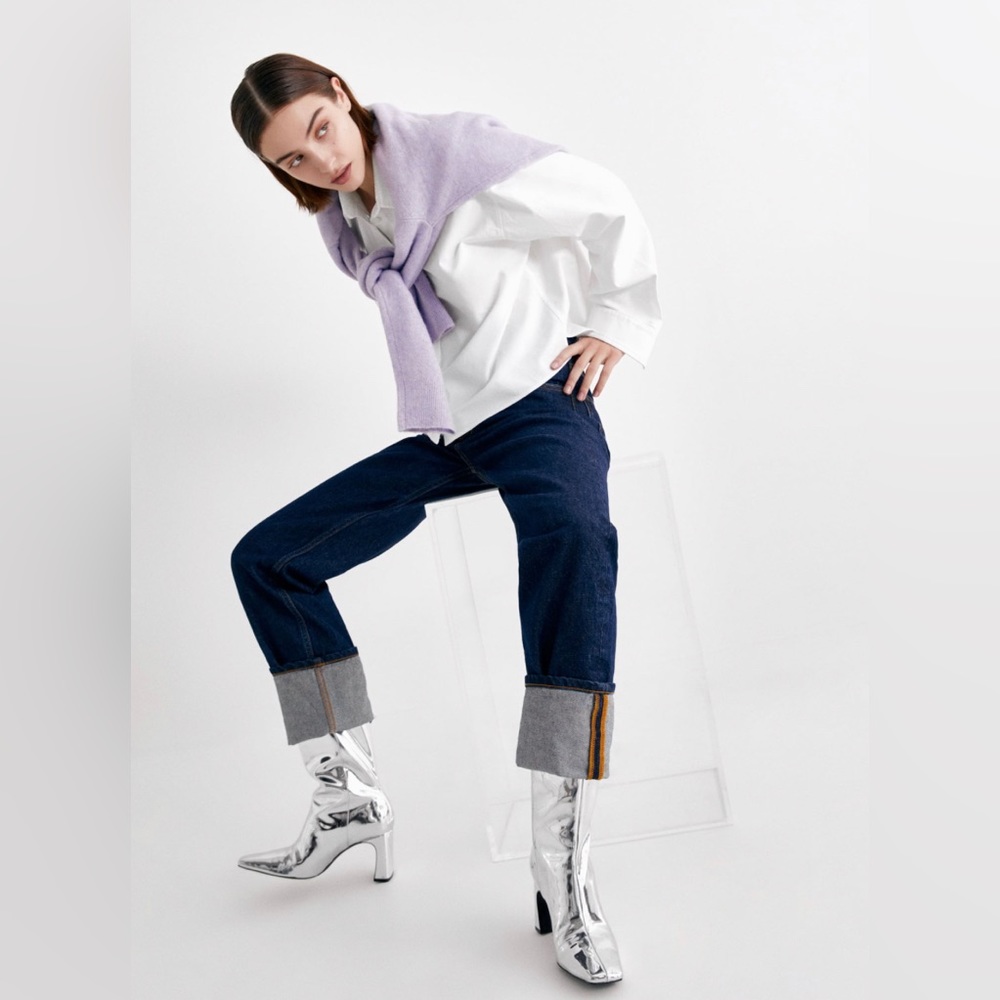 Zara Metallic Heeled Boots